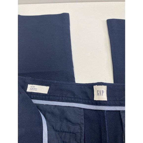 Gap Slim Crop Pants Size 10R New Uniform Navy Blue Bottoms - Picture 9 of 12
